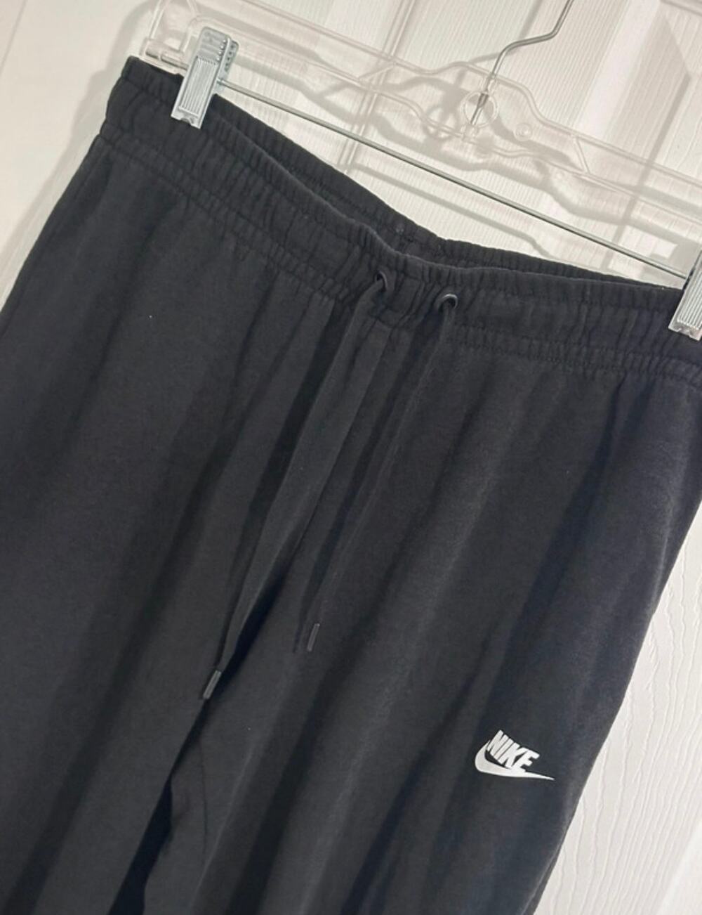Nike Men's Black Lightweight Cotton Blend Sweatpants Joggers M Drawstring